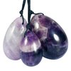 TUMBEELLUWA Yoni Egg Healing Crystal 3 PCS Drilled Massage Stones for Women to Train Pelvic Muscles Kegel Exercise, Amethyst