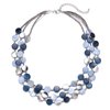 Noessla Layered Beaded Chunky Necklace for Women Boho Two-color Shell Statement Necklace Fashion Collar Costume Jewelry Gifts for Mum(Blue)