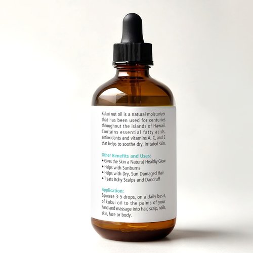 Renewalize Kukui Nut Oil Anti-frizz Hair and Skin Moisturizer | 100 Pure Cold Pressed | Hair Repair Treatment for Gloss, Breakage and Split Ends | 4 fl oz