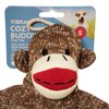 Vibrant Life Playful Buddy Sock Monkey Squeaky Dog Toy for Small to Medium Size Dogs, Colors May Vary, Washable