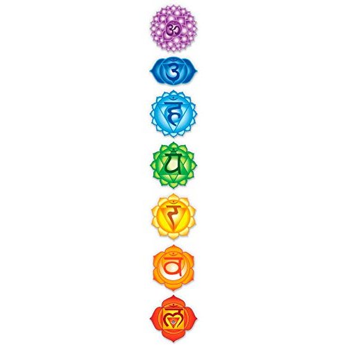 Chakras Set of 7-9" Total Sheet Area - Vinyl Stickers - for Car Laptop I-Pad Phone Helmet Hard Hat - Waterproof Decals