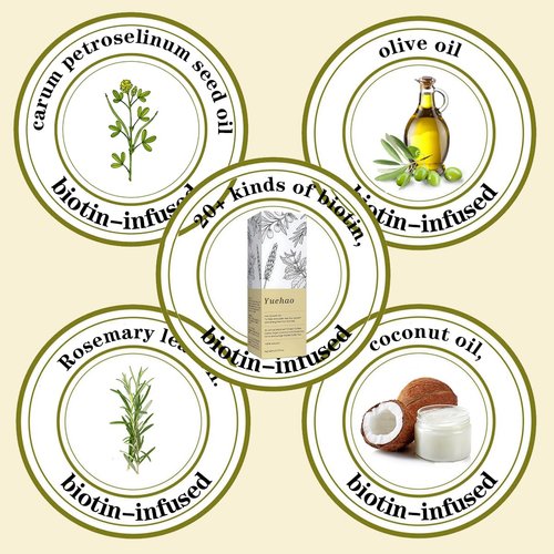 Yuehao Hair oil that promotes growth | Rosemary Oil | With 20+ Biotin, Nourishes The Scalp, Improves Blood Circulation,Rid of Itchy & Dry Scalp, Nourishing for Split Ends【100% New 2.02 Ounces 60ML】