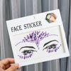 Eye Body Face Gems Rhinestone Temporary Tattoo Sticker Face Body Tattoos Party Makeup Self Adhesive Crystal Makeup Diamonds Holiday Festival Party Supplies 2pcs (Purple)