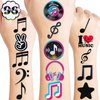 (96PCS) Music Note Notes Musical Motivational Temporary Tattoos Birthday Themed Party Supplies Decorations Favors Cute Instrument Stickers Tattoo Gifts for Kids Girls Boys Decor Class Reward Christmas
