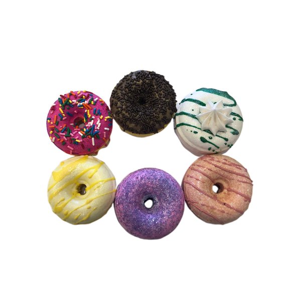 Bombs and Bubbles Donut Bath Bomb Gift Set of 6. Dry Skin Dry Skin Moisturize, Perfect for Bubble & Spa Bath. Handmade Birthday Mothers Day Gifts idea for Her/Him, Wife, Girlfriend