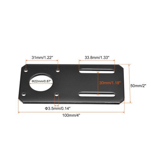 MECCANIXITY Motor Bracket Motor Mounting Holder 100x50mm Black for NEMA 17 Stepper Motor