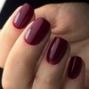 GLAMERMAID Dark Red Press on Nails Medium Square, Christmas Burgundy False Nails with Glue, Pure 24 Pcs Glue on Nails Reusable Glossy Fake Nails Acrylic Stick on Nails Manicure Kits for Women Girls
