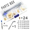 XIFOWE MK8 Nozzles 24 pcs 3D Printer Brass Nozzles 0.2mm, 0.4mm,0.6mm, 0.8mm, 1.0mm CR-10 Nozzle with DIY Tools and Metal Storage Box for CR-8 / CR-10 / Ender 3 / Ender 3S / 5/6 and so on…