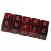 Yiotfandoll 10PCS Polyhedral Dice D6 Dice 16mm Acrylic 6 Sided Dice Double Colors Game Dice for RPG MTG DND Dice Table Games (Red Black)