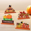 4 Pieces Thanksgiving Party Decorations Wooden Happy Fall Y'all Party Supplies Thanksgiving Centerpieces Autumn Table Decorations for Home Party Holiday