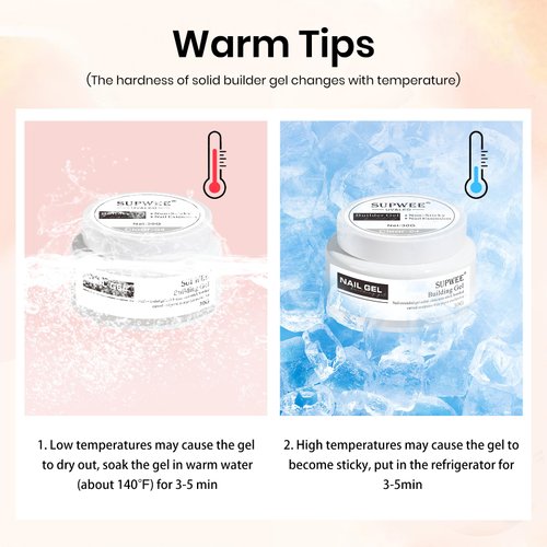 SUPWEE Solid Builder Gel for Nail 30g Clear Extension Gel Non Stick Hand, 3d Nail Gel Sculpture Carving Gel Modeling Nail Art Soak Off Manicure DIY At Home