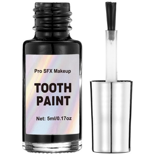 CCbeauty Black Tooth Paint, Temporary Black Out Liquid Tooth Coloring Makeup, Quick Dry, Safe & Non-Toxic, Rotten Teeth, Missing Teeth SFX Makeup, for Halloween Clown, Zombie, Pirate Costume