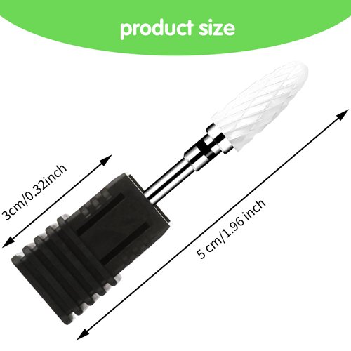 Gjinxi Ceramic Nail Drill Bits Set 5 Pcs Professional Corn Shape Ceramic Bits 3/32'' Acrylic Nail File Gel Removal Rotary Tool for Manicure Pedicure Cuticle Gel Nail Polishing(2.35mm)