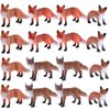 16 Pcs Fox Toy Figures Set Red Foxes Figurines PVC Plastic Fox Toys Realistic Miniature Fox Mini Red Fox Toy Figure Wild Fox Figurine Set for Collection Home Decor Accessories Cake Toppers Decoration