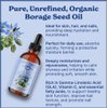 Natural Born Oils Borage Seed Oil, 8oz, Organic, Cold-Pressed, Carrier Oil, Omega-6 Rich, Skin Moisturizer, Hair Health Enhancer