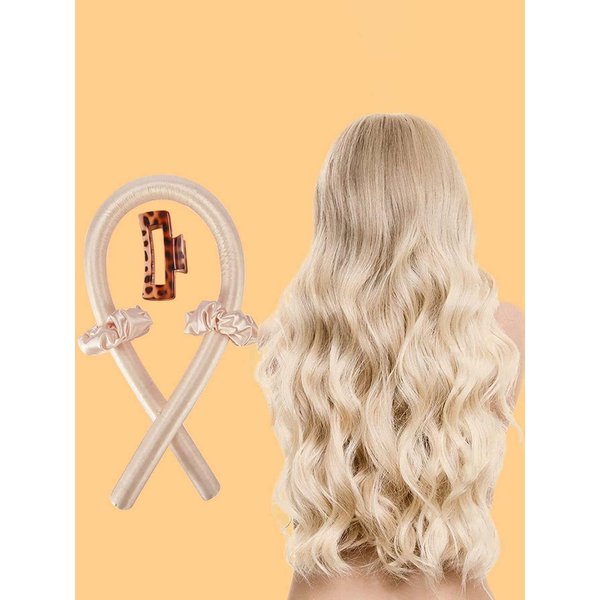 Mazani Paris Heatless Curling Rod Headband No Heat Silk Ribbon Curling Rod with Hair Claw Clip DIY Hair Rollers Styling Tool for Sleep in Overnight 4 pack