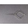 Silver square barrette outline shape metal hair clip barrette silver shiny clip