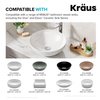 Kraus PU-L10CH Bathroom Pop-Up Drain Assembly for Vessel Sinks Without Overflow, with Extended Thread for Thicker Countertops, 10 3/4 Inch, Chrome