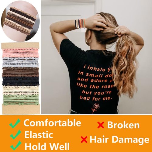 SWIHAITI Boho Hair Ties Bracelets for Women 24 Pieces Hair Tie Bracelet 4 Styles Dual-Use Bracelet and Hair Tie, Soft Stylish No Damage Hair Accessories