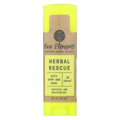RAW ELEMENTS USA Lip Balm Herbal Rescue, 0.15 OZ