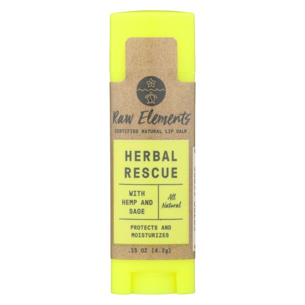 RAW ELEMENTS USA Lip Balm Herbal Rescue, 0.15 OZ