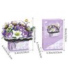 MEIEST Flower Bouquet Building Blocks Model Set,Simulation Artificial Rose Handheld Gift Box for Valentine's Day,Bonsai Plant Building Bricks Toys,Home Decor (Mist Purple)