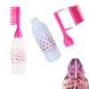 UQUABESO Colorful Root Comb Applicator Bottle with Graduated Scale, Plastic Squeeze Hair Dye Oil Bottle Hairdressing Applicator Brush for Home Salon Barber (3 Pack)