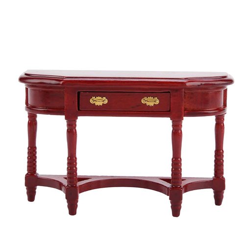 1 12 Scale Dollhouse Furniture, Miniature Dollhouse Furniture, Wooden Doll House Accessories And Furniture 1:12 Scale Dollhouse Half-Round Table Model for Children Home Adults Daughters