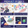 36Pcs Space Party Favors Space Cards with Art Supplies Outer Space Wood Painting Craft Kits for Astronaut Planet Thank You for Coming Gifts for Kids Boys Girls Solar System Birthday Gifts Bulk Decor