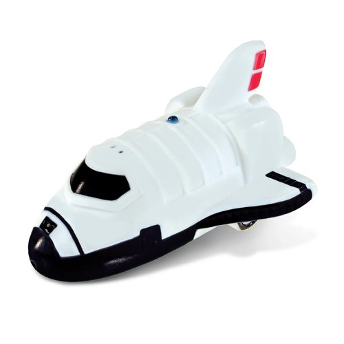 DolliBu Space Shuttle Bath Buddy Squirter Toy - Floating Rubber Baby Space Themed Bath Toy Plane, Fun Water Bath Toys for Kids and Baby, Cute Bathtime Space Bath Toys for Bathtub, Pool - 3 Inches