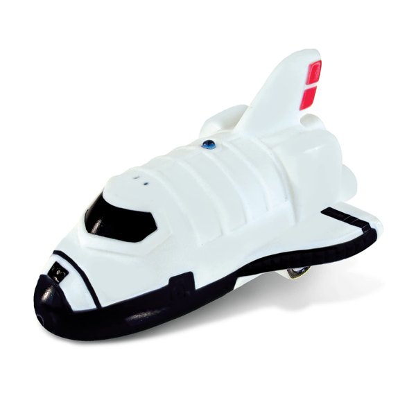DolliBu Space Shuttle Bath Buddy Squirter Toy - Floating Rubber Baby Space Themed Bath Toy Plane, Fun Water Bath Toys for Kids and Baby, Cute Bathtime Space Bath Toys for Bathtub, Pool - 3 Inches