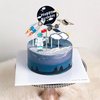 28 Pieces Astronaut Space Cake Toppers Outer Space Astronaut Figurines Planet Rocket Satellite Pearl Balls and Stars Kids Space Theme Decorations for Birthday Party Supplies Baby Shower
