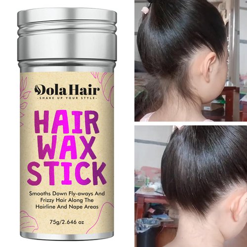 Dolahair Hair Wax Stick - Flyaway Control and Styling Pomade for Kids, Women, and Men - Hair Bun Maker and Accessorie Slick Back Hair Brush(2.7 Oz Pack of 4)