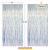 CHRORINE 2pcs 1m x 2.5m Rainbow Curtains Tinsel Foil Fringe Curtain Streamers Backdrop for Princess Unicorn Mermaid Pastel Rainbow Birthday Party Decorations Christmas Door Curtains Decorations