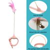 NELJIBEHU Cat Collar Funny Cat Stick,Interactive Cat Feather Toys with Bell,Pink Spring Cat Teaser Stick Toy, Used for Cat Indoor Play, Suitable for Old Kittens and Kittens to Exercise
