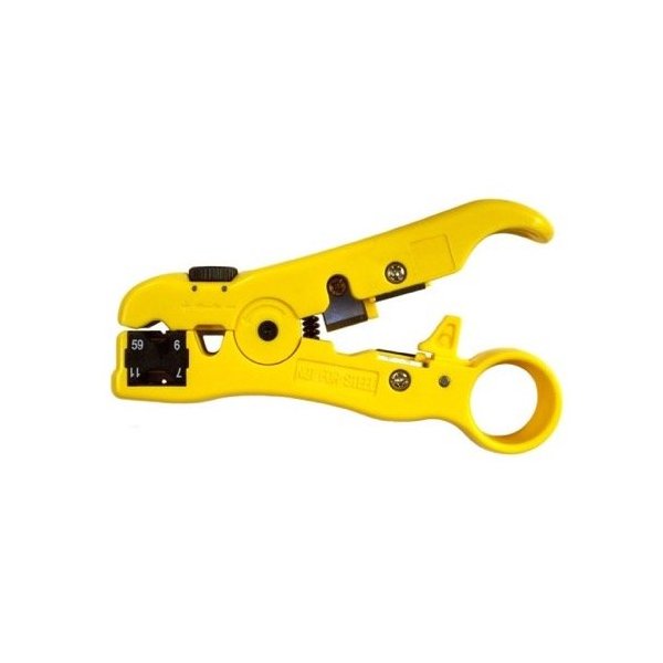 Universal Coaxial Cable Stripper Tool 3 Blade RG6, RG59, RG11, CAT5E, Speaker Wire and Flat Phone