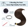 Sunya I Tip Hair Extensions Human Hair Dark Brown 40 Grams 50 Strands/Package Pre Bonded I Tip Hair Extensions Fusion 18 inches Remy Straight Stick Tip Real Human Hair Extensions #2