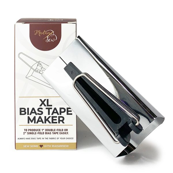 Madam Sew XL Bias Tape Maker, 50mm Single and Double Fold Bias Tape Binding Tool for Quilting Makes Coordinating Quilt Seam Binding – Transform Any Fabric into Quilt Binding Bias Tape for Sewing