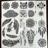 Kotbs 8 Sheets Black Henna Tattoos, Realistic Temporary Tattoos for Women Girls, Lace Mehndi Mandala Lotus Feather Dreamcatcher Pattern Fake Tattoo