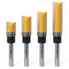 FivePears 4 PCS Pattern Flush Trim Router Bit Set 1/4 Inch Shank, Top Bearing Flush Cut Trim Router Bit for Woodworking, Cutting Diameter: 1/2", Cutting Length: 1/2", 3/4", 1", 1-1/2"