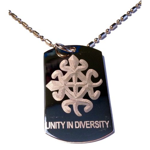 International Symbol for Unity in Diversity Logo Symbols - Military Dog Tag Luggage Tag Key Chain Metal Chain Necklace
