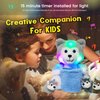 Hopearl LED Musical Stuffed Husky with Removable Bucket Lighting Up Singing Plush Toy Playset Mommy Dog with 3 Baby Puppies in The Basket Adjustable Volume Lullaby Animated Soothe Gifts for Kids, 10''