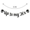 RIP to My 20s Banner, Happy 30th Birthday Banner Decor, Rip Twenties Party Supplies, Glittery Black