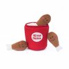ZippyPaws - Food Buddies Burrow, Interactive Squeaky Hide and Seek Plush Dog Toy - Bucket of Chicken