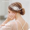 Olbye Wedding Hair Comb Rhinestone Silver Bridal Hair Pieces Flower Crystal Prom Headpiece Pearls Bride Hair Clips Bridesmaids Decorative Hair Side Combs Wedding Hair Accessories for Brides (Silver C)