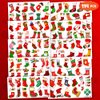 114 PCS Christmas Stocking Temporary Tattoos Themed Birthday Party Decorations Favors Supplies Decor Red Xmas Tree Sock Tattoo Stickers Gifts For Game Boys Girls Classroom School Prizes Reward