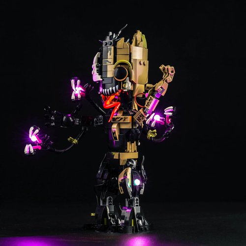 JANWAALY LED Lighting Kit Compatible with Lego Venomized Groot 76249 Building Kit - Lights Only - Decoration LED Light Kit Without Building Block Model (Basic Version)