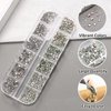 SUTOKAKA 3D Flower Nail Charms Rhinestone Gems Kit Assorted Acrylic Floral Nail Art Charm Crystal AB Flatback Rhinestones with Glue Gel for Manicure Design Face Eyes Makeup Jewelry Crafting