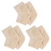 Snadulor 3 Pairs Moisturizing Feet Sleeve Gel Heel Socks for Dry Cracked Heels,Spa Gel Socks,Open Toe Socks for Men Women,Nude