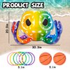 2-in-1 Inflatable Pool Basketball Hoop & Ring Toss,Toddler Floating Pool Toys Pool Games Indoor Outdoor Water Toys,Fun Summer Pool Party Games Family Water Play for Kids Adults